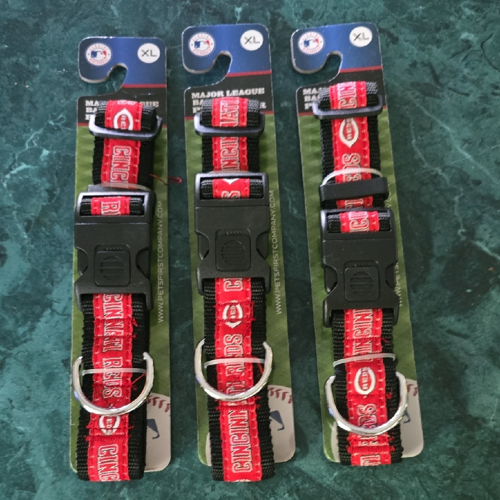 Cincinnati Reds Baseball Dog Collar